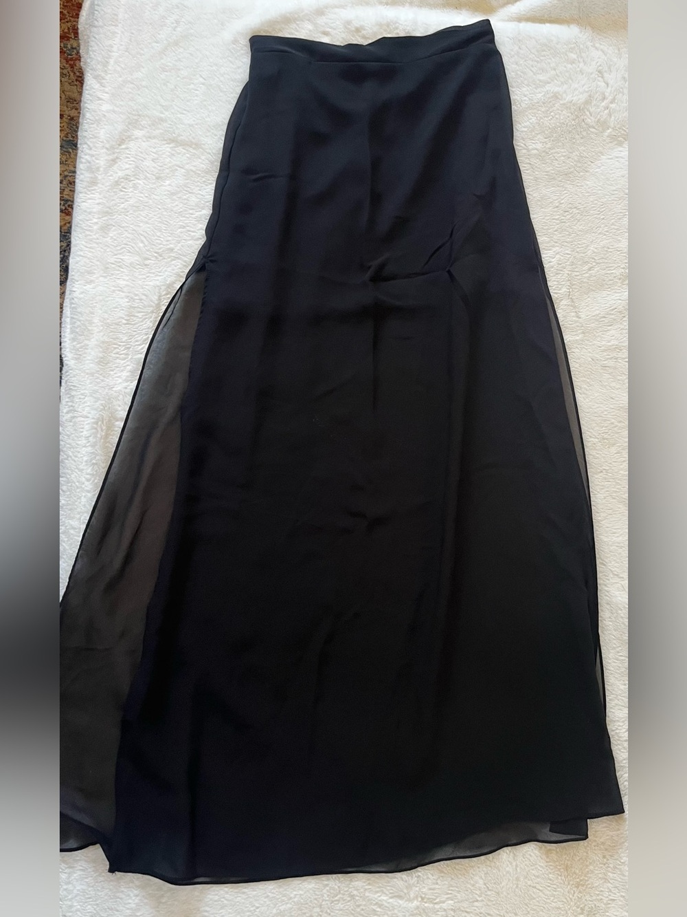 Black Maxi Sheer Panel Skirt - Divided by H&M